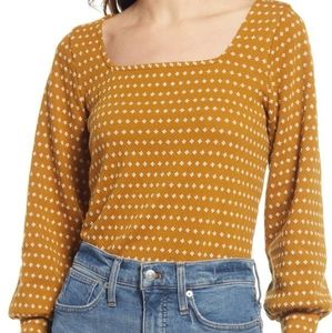 Madewell | Floral Jacquard Square Neck Top